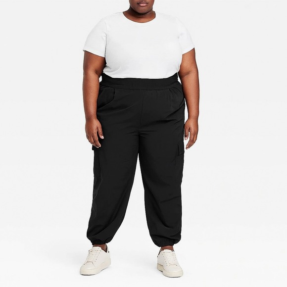 Women's Cinch Hem Woven Cargo‎ Pants JoyLab Black Size XXL - Picture 1 of 6